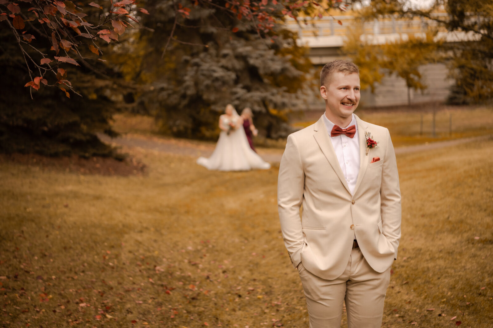 wedding portraits Muttart Conservatory grounds Edmonton